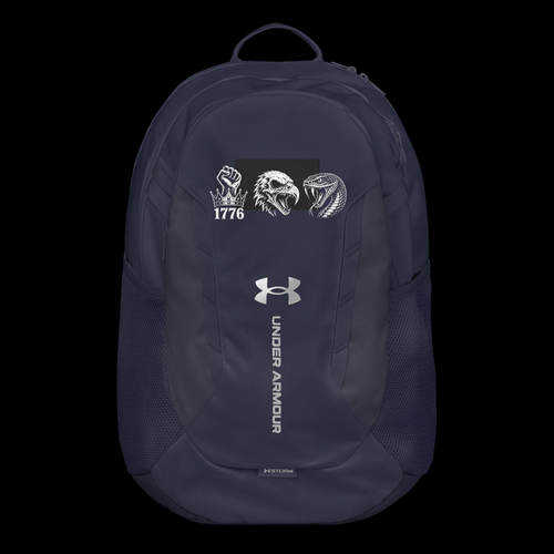 Midnight Navy backpack with 1776 rebellion decals