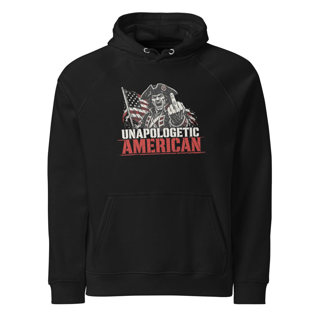 Unapologetic American Hoodie — Black front | Rattler Republic