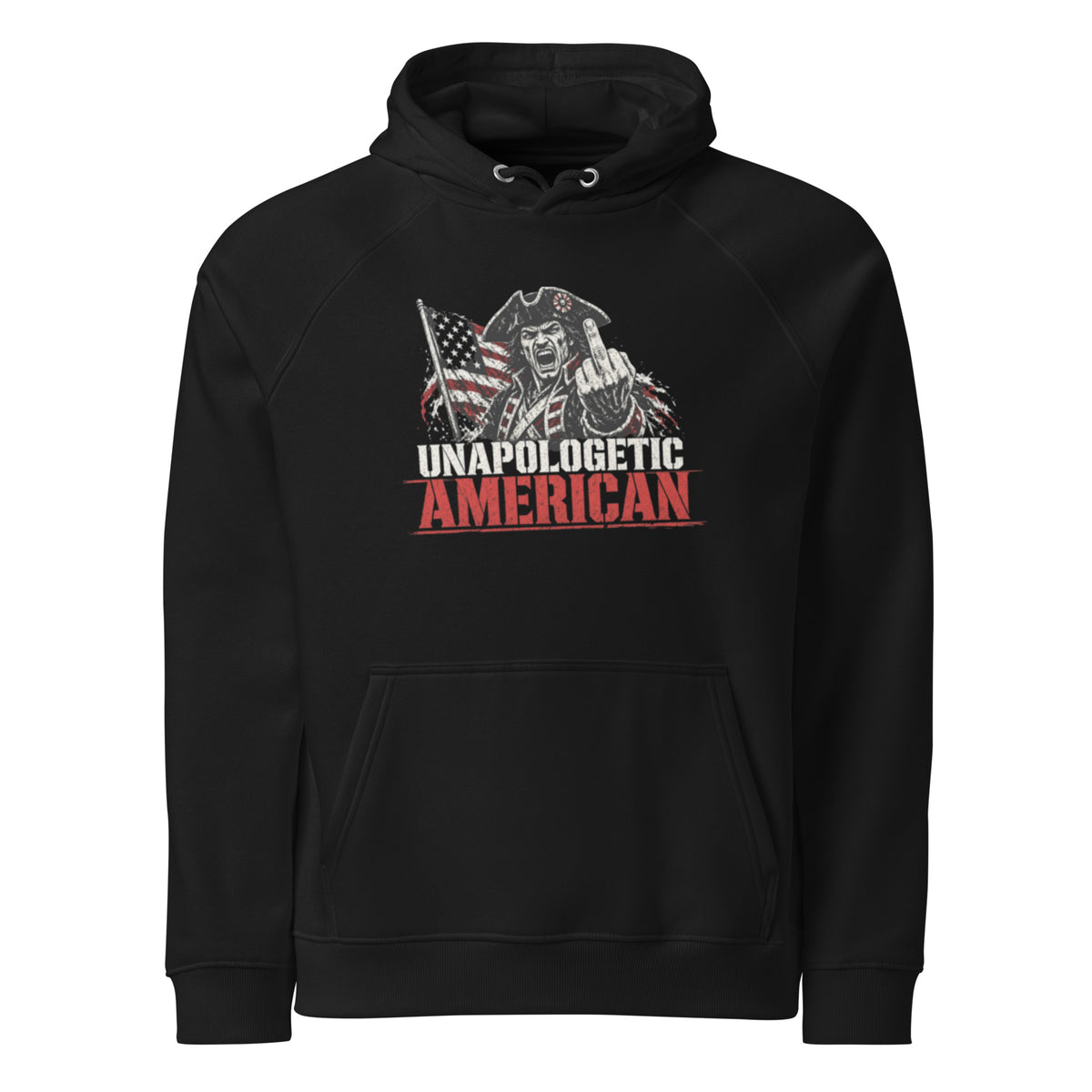 Unapologetic American Hoodie — Black front | Rattler Republic