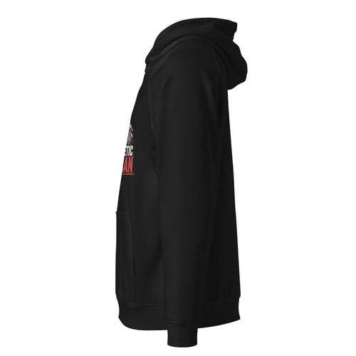 Unapologetic American Hoodie — Black left front | Rattler Republic