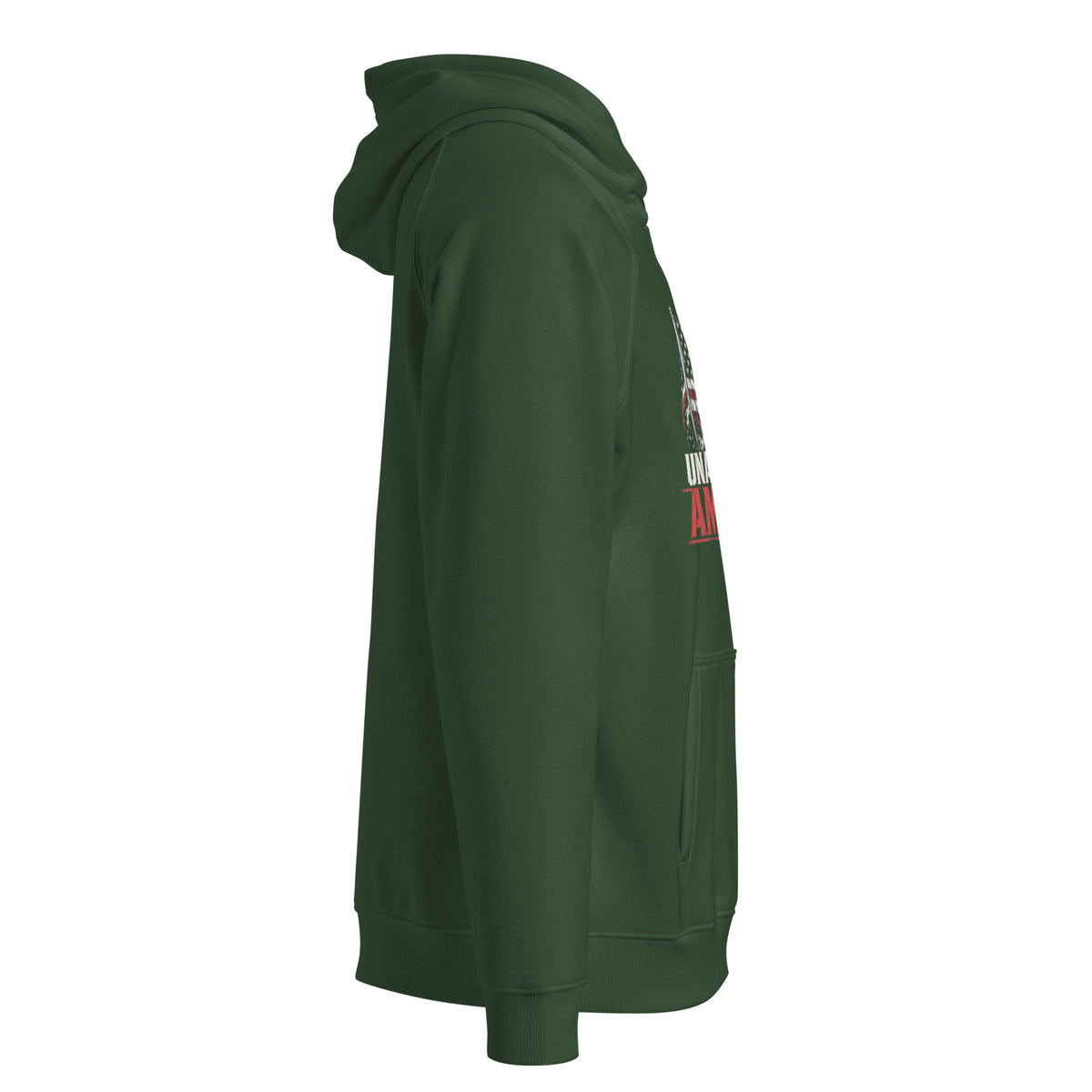 Unapologetic American Hoodie — Bottle Green right back | Rattler Republic