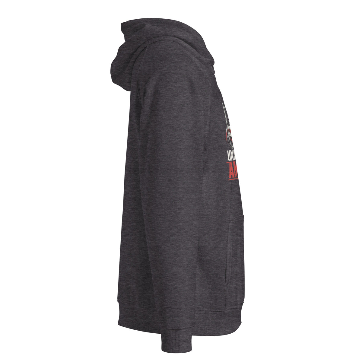 Unapologetic American Hoodie — Charcoal Melange right back | Rattler Republic